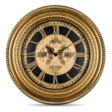 Reloj De Pared Decorativo De 50 Cm Lujo Dorado Estilo Antigu