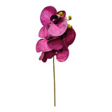 Orquídea Artificial Decorativa 3d Flor Vinho Realista 69cm