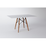 Mesa Eames 6 Lugares Base Madeira Tampo Mdf Retangular 120cm