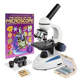 Microscopio Compuesto, 1000x Ampliación, Iluminación Led