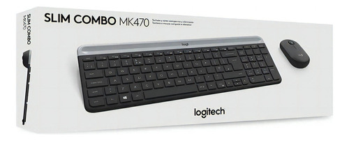 Teclado Logitech + Mouse Mk470 Wirelees Slim  Negro