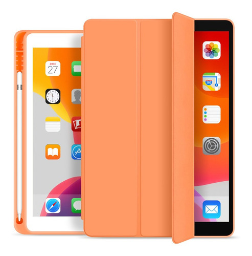 Capa iPad 8a Geração 10.2 Wb Slim Comp P/ Pencil Laranja