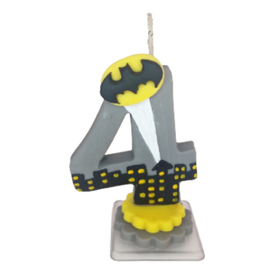 Vela Batman 4 Anos Personalizada Em Biscuit