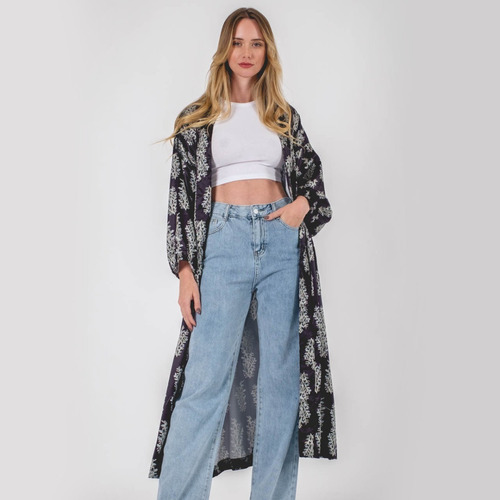 Kimono Floreado Satinado Cher - Guindashop