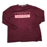 Playera Manga Larga Tommy Hilfiger 2xl Vino