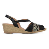 Sandalia Cuero Mujer Zapato Briganti Taco - Mcsd04365