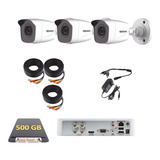 Kit 3 Camaras P2p Hd 720p Circuito Cerrado Disco Duro 500gb