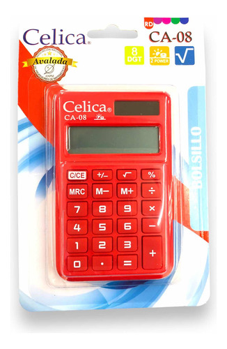 Calculadora De Bolsillo Celica Básica 8 Dígitos Ca-08 Rd Red