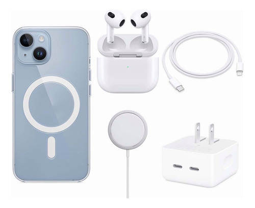 5 Kit Cargador Inalámbrico De 35w Para iPhone+audifono+funda