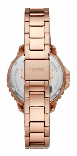 Reloj Mujer Fossil Es4782 Cuarzo Pulso Dorado En Acero