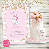 Kit Imprimible Gatita Marie Aristogatos Candybar Invitación 