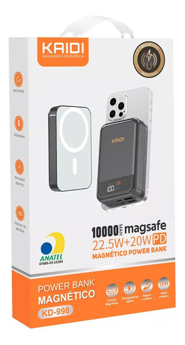 Power Bank 10000mah Magnético Magsafe Anatel P/entrega