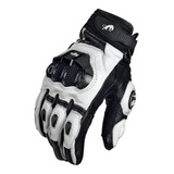 Guantes Motociclista De Piel De Cabra Blancos Furygan+ Envio