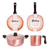 Set X4 Batería Hudson Cacerola Sartén Wok Bífera Jarro 20 Cm