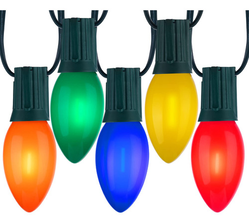 Luces Led Vintage C9 De Navidad Para Exteriores, Multicolor,