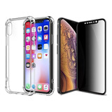 Capa Case Para iPhone XS Max + Pelicula Fosca Privacidade