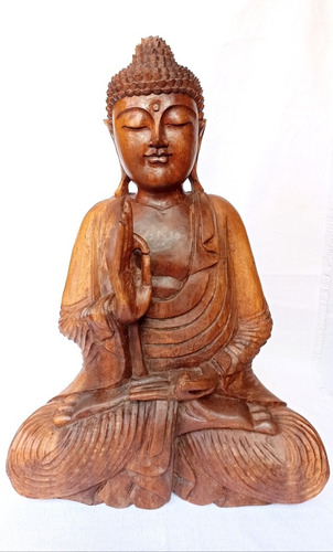 Estatua De Madera De Buda 30 Cm