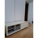 Mueble Tv - En Mdf De 18 Mm De Esp Laqueado Blanco Brillo