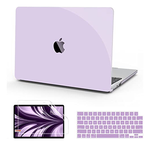 Funda Para Macbook Air13.6 M3/m2 + Cubre Tecl Y Pant Purple