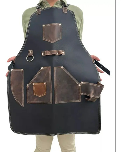 Mandil Hombre Piel Delantal Parrillero T-bone Personalizado)
