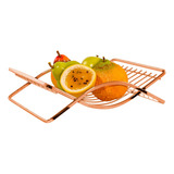 Fruteira Mesa Bancada Retangular Rosé Gold Cesto Wp Connect