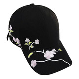 Gorra Beisbol Ajustable Para Mujer Bordada Flor De Sakura