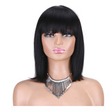 Pelucas Bobo Wigs De Cabello Humano Natural Liso De 35 Cm