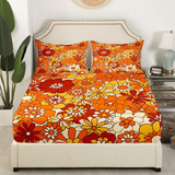 Juego De Ropa De Cama De Flores Bohemias Tamaño Queen, Dec.