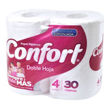 Confort Papel Higiénico Doble Hoja 4 Rollos / 30 Metros C/u