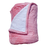 Cobertor Casal Sherpa Microfibra Canelado Coberdron Jolitex Cor Rosê Desenho Do Tecido Liso Canelado