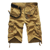 Shorts Cargo Sueltos Con Múltiples Bolsillos Para Hombre