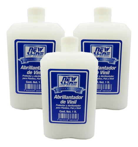 3 Abrillantador De Vinil Plastico Y Piel Liquido 1000ml