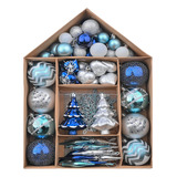 Valery Madelyn Adornos De Bola De Navidad Color Azul Platead