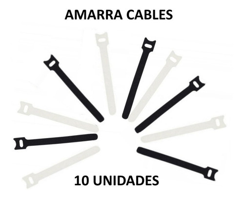 Set Amarra Cables  Velcro Pack 10 Unidades 