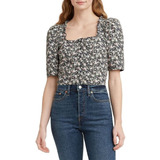 Blusa Levis Joella Algodón Floral P/dama C/botones  Escarola