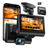 Izeeker 4k Dashcam 340° Panorámica Con Doble Cámara Wifi Gps