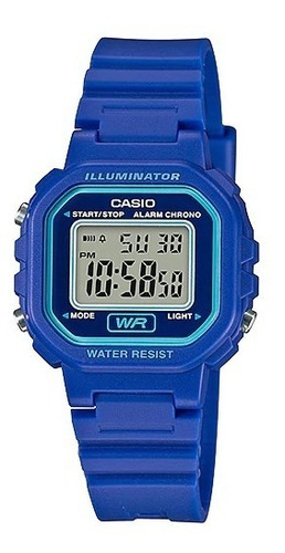 Reloj Casio La-20wh-2a Digital Dama Resistente Al Agua  Luz Led  Cronómetro De 1/100 Segundos