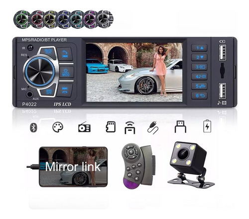 Autoestereo Mp5 Reproductor 3.8 Pantalla Bluetooth Usb Fm Tf