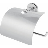 Suporte Porta Rolo Papel Higiênico Aço Inox C/ Tampa