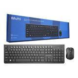 Kit De Teclado E Mouse Sem Fio Multilaser Tc212 Pt-br Preto