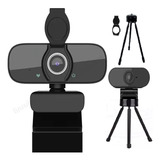 Webcam Full Hd C/ Tampa Privacidade + Tripé Home Office Zoom