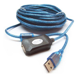 Prolongador Usb 2.0 Activo Reforzado Y Filtro Extensor 10mts