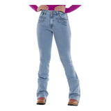Calça Feminina Ox Horns Jeans Flare Azul Com Strass Ref 2515