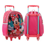 Mochila De Rodinhas Infantil Love Minnie Rosa Tam. P 11411