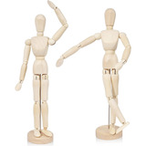 Maniqui Figura Masculina Articulada De Madera 30cm  Muñeco