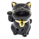 Mini Estatueta Gato Sorte Japonês Amuleto Riqueza Dinheiro