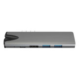Hub Adaptador 7 Em 1 Usb-c 3.1 Hdmi 4k Ethernet Rj45 Macbook Cor Cinza-escuro
