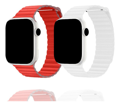 Pulseira Couro Loop Magnética Para Apple Watch E Iwo Series