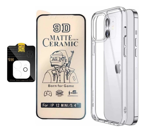 Estuche Forro Rígido + Cerámica + V. C Para iPhone 12 / 11