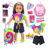 American 18 Inch Girl Doll Maleta Viaje Equipaje Acceso...